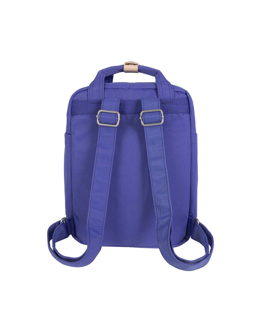 Doughnut Macaroon Navy Backpack - Unisex Adult Daypack, Water Repellent Nylon With Leather Trim (36x24x45cm) - View #9